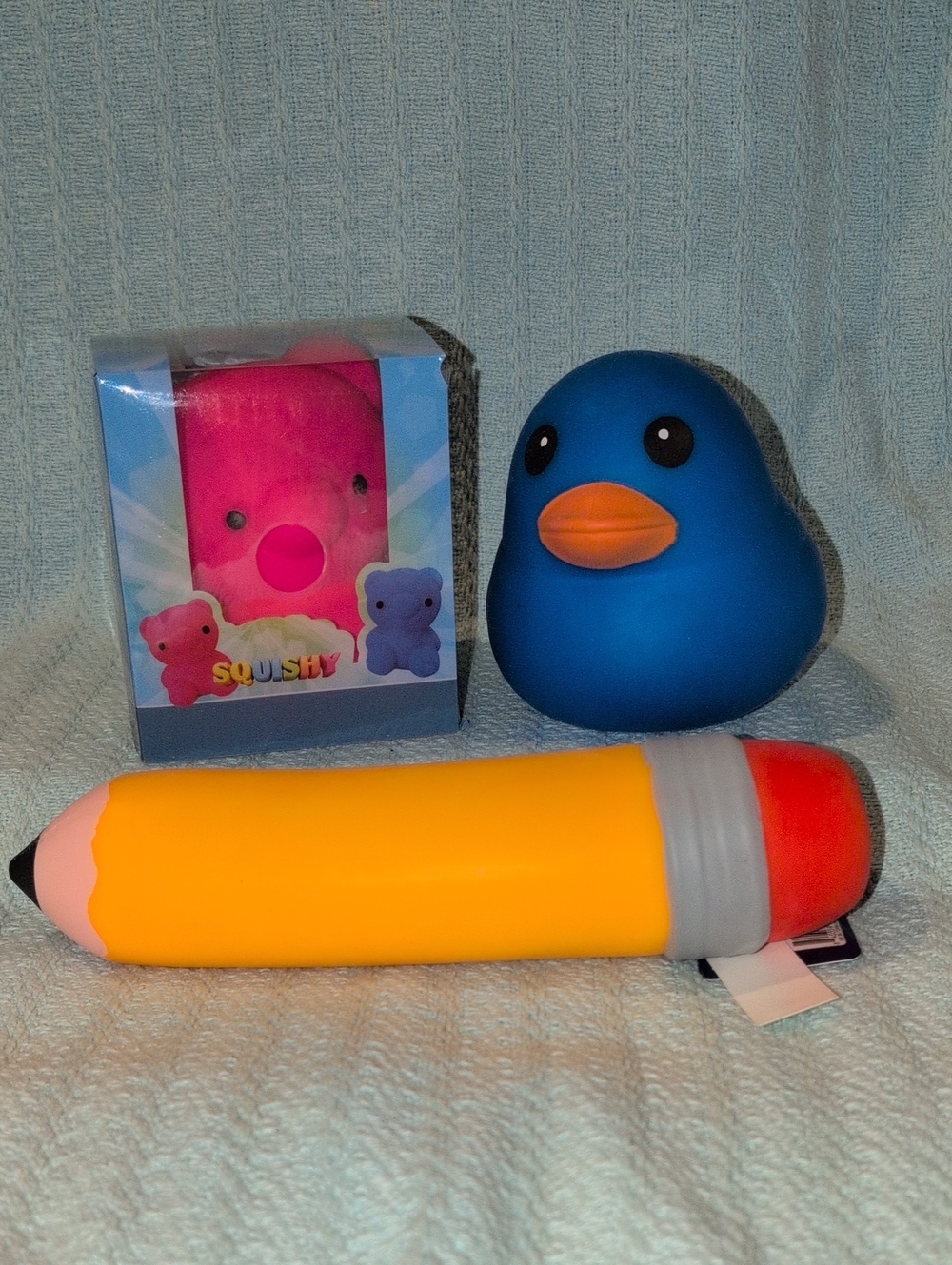 Jumbo Squishy Set Of Three (Duck,Pencil,Bear)